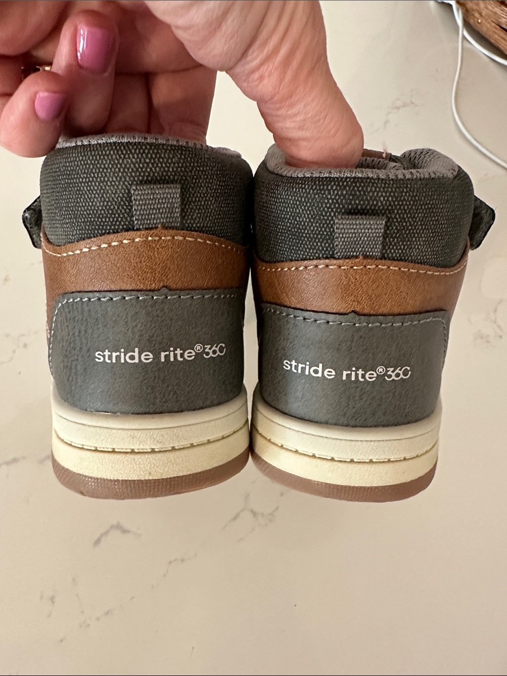 Stride Rite Colby 360 Gray High-Top Sneakers Boots Toddler Boys 7 - Picture 4 of 7